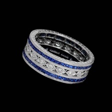 Beverley K 18kt white gold diamond & blue sapphire band