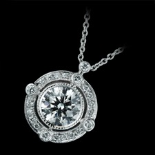 Beverley K 18kt white gold diamond halo semi-mount pendant