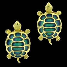 Nouveau Collection 18k gold turtle earrings