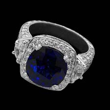 Michael Beaudry Platinum, sapphire, & diamond ring