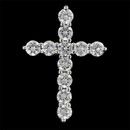 A brilliant platinum and diamond shared prong cross pendant from the Pearlman Collection. This cross features 1.50ct in F color, VS clarity, ideal cut round diamonds. A beautiful expression of faith.