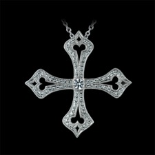 Beverley K 18kt whtie gold diamond cross pendant