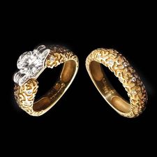 Alex Soldier 18kt yellow gold textured wedding rings