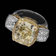 Michael Beaudry yellow diamond and side diamond ring