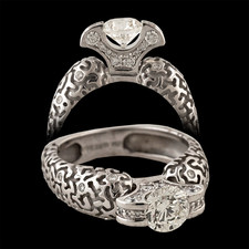 Alex Soldier 18kt white gold textured wedding rings