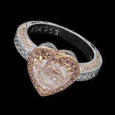 Michael Beaudry Platinum & fancy pink diamond ring