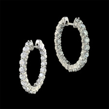 Pearlman's Bridal 18kt white gold diamond huggie earrings