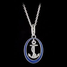 Nicole Barr SIlver blue anchor necklace