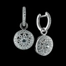 These are a pair of 18k diamond earrings from Beverley K.  The huggies have pave diamonds on the ring and the charms have an intricate diamond flower design that is surrounded by a pave set diamond border.  The total diamond weight is .55 ct.  