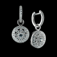 Beverley K 18kt white gold diamond earrings with filigree drops