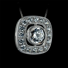 Beverley K 18kt whtie gold diamond halo pendant