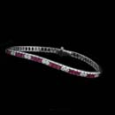 Set in 18kt white gold, this stunning combination of round diamonds and princess rubies begins at a 1.00ct total weight.