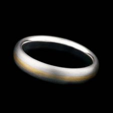 Whitney Boin platinum and 18kt. gold stripe wedding band. This is a high profile band and is 5.0mm in width. Handmade and solid!  Classic Boin comfort fit.