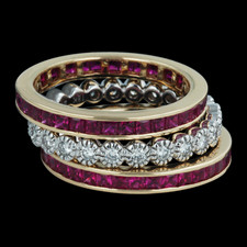 Spark 18k Eternity princess cut ruby wedding ring