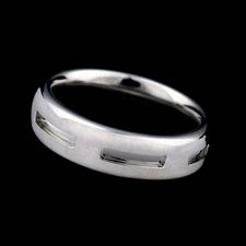 Whitney Boin Platinum Canyon gents wedding band. This is a 6.5mm heavy high profile band.  Also available in 5.omm for $2,440.00.