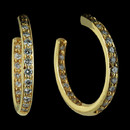 Here's a pair of Honora diamond earrings that could be worn almost everyday.  The 18kt yellow gold hoop style earrings have diamonds that show in the front and from the back.  The earrings measure approximately 19mm in diameter and have a total diamond weight of .50ct.  These earrings are also available in a larger size 40mm size with 1.0ct total weight in diamonds for $2995.00