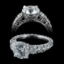 An exquisite platinum Petite Riviera diamond Michael B engagement ring.  This piece is set with 24 graduated diamonds weighing 1.85ct The diamonds are VVS/E and ideal cuts. One of the most beautiful rings ever made!  Center diamond not included.