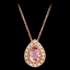Beverley K Rose gold morganite and diamond necklace