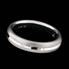 Post Platinum grooved wedding band from Whitney Boin, 6.5mm in width. Also available in 5.0mm.