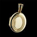 Beautifully hand engraved Charles Green locket in 18k yellow gold. This oval shaped locket is ready for monogram or could be left plain. This large oval locket measures 19 X 25mm and makes a beautiful treasured pendant for now as well as future generations.