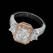 Michael Beaudry platinum and 18k rose gold ring