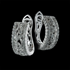 Beverley K 18kt white gold diamond filigree earrings