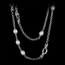Scott Kay Sterling 36 inch sterling silver chain with 12 9.5mm white pearls.