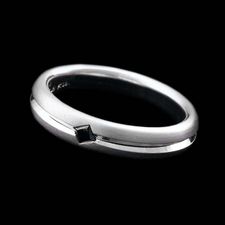 Whitney Boin Post platinum 5mm grooved wedding band with black treated princess diamond.  Total diamond weight is .10ct.
