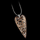 Bastian Inverun 925 sterling silver and 14K plated rose gold necklace. The pendant is rose gold and has a scratch matt finish. This necklace was the 2011 Jewelers Choice Award Winner.