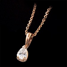 Pearlman's Bridal 18kt/14kt diamond pear shaped pendant