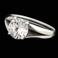 Michael Bondanza'a Platinum Sutton design for 2.0ct center diamonds.  This is a split-shank tulip design engagement ring.  Center diamond not included.