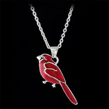 Nicole Barr Sterling Silver Cardinal Bird Necklace
