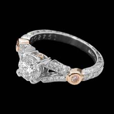 Michael Beaudry Platinum split shank rose gold and pink diamond ring
