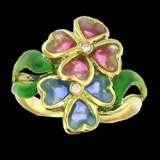 Nouveau Collection flower pedal diamond ring