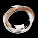 A pretty and fun sterling silver double ring from Bastian Inverun. The mix of silver and rose tone over silver make this item a great fashion piece. Finger size is 7.5. 