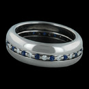 Steven Kretchmer platinum, diamond and sapphire center wedding band.  .19ct diamonds VVS E-F quality and .21ct gem blue sapphires. You can engrave this ring also.