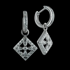 Beverley K 18kt white gold diamond earrings with diamond dangles