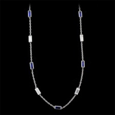 Pearlman's Bridal 18kt white gold diamond and sapphire necklace