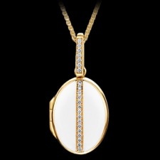 Charles Green 18k gold diamond locket