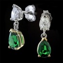 This is a one of a kind set of gem Tsavorite garnet (1.62ct) and diamond (.44ct) earrings. We make these by hand in either 18kt gold or platinum. This is a all time classic look. These fall 5/8 of a inch off the ear lobe so everyday wear is suitable. Any diamond or colored stone can be used with this look. Made in America.