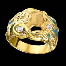 Nouveau Collection enamel diamond ladies ring