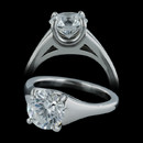 Michael Bondanza's platinum medium Sculptured Madison engagement ring with matching wedding band.