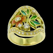 Nouveau Collection flower diamond ring