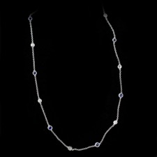 Pearlman's Bridal Blue sapphire and diamond necklace
