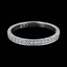 Classic Micahel Beaudry platinum eternity wedding band. This piece is set with .40-.47ctw of fine round diamonds. Please call for current pricing information.