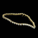 Beautiful 18kt gold diamond 3 prong bracelet.  The piece contains 4.11ct of diamonds of VS G-H quality diamonds. Available in platinum.