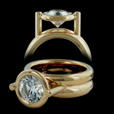 Whitney Boin 18kt yellow gold double post mount engagement ring