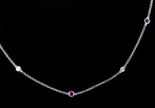 Pearlmans Collection Ruby and Diamond floating necklace