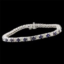 Our classic 18kt white gold Swiss Cut Sapphire (2.73ct) and diamond (2.70ct) straight line bracelet.  This is the heavy version set with intense blue sapphire and VS G quality diamonds. Setting all by hand and perfect! Available in all sizes. 7 inch length 3.25mm width4.25mm depth