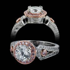 Michael Beaudry platinum and 18K rose gold diamond ring